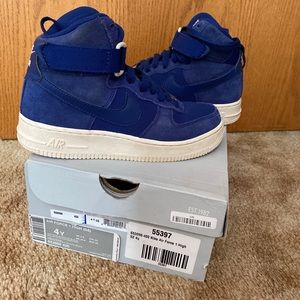Boys Nike Blue Suede Air Force One 4Y